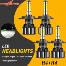 4pcs H4 9003 Led Headlight Bulbs Cartruck Parts High Low Dual Beam Kits 6000k