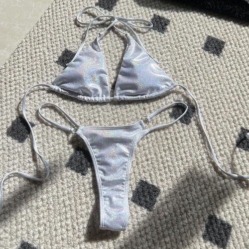 Damen Bikini Sets Sexy Glitzer BH mit Thongs Bademode Badeanzug Summer Beachwear - Picture 40 of 60