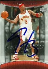 Al Harrington autographed Basketball Card (Hawks) 2004 Upper Deck Trilogy #2