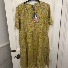 BNWT JOULES ‘Mara’ Ditsy FLORAL Yellow Summer DRESS 14 rrp £54.95