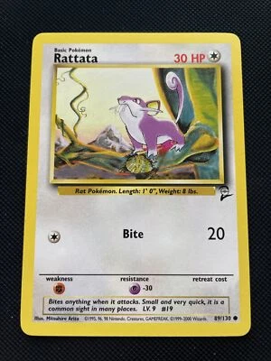 RATTATA COMMUNE - POKEMON 89/130 BASE SET 2 NM ANGLAIS - Photo 1/2