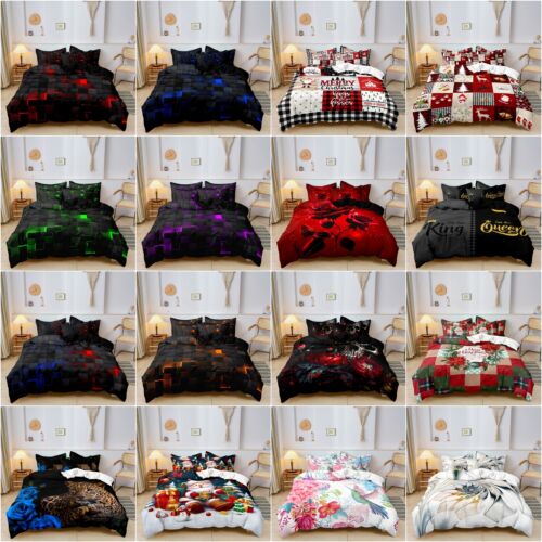 3Pcs Multi Design 3D Printed Luxury Duvet Cover Bedding Set Twin Full Queen King