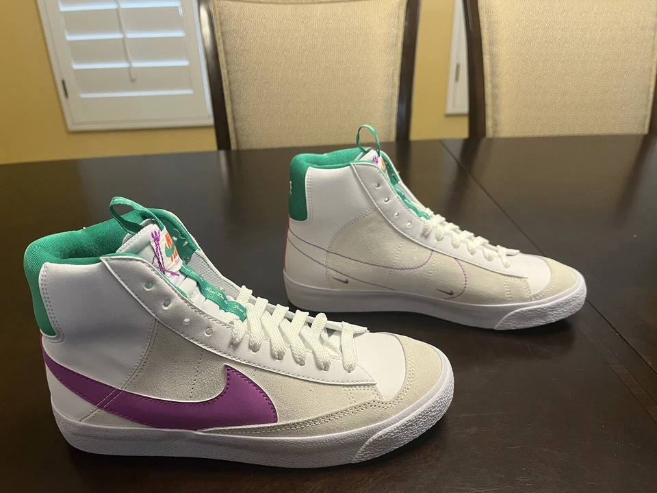 Nuevo Nike Blazer Mid 77 Blanco Rosa Fucsia Tenis Zapatos Talla US 6.5Y / 8 W Foto 2 de 4