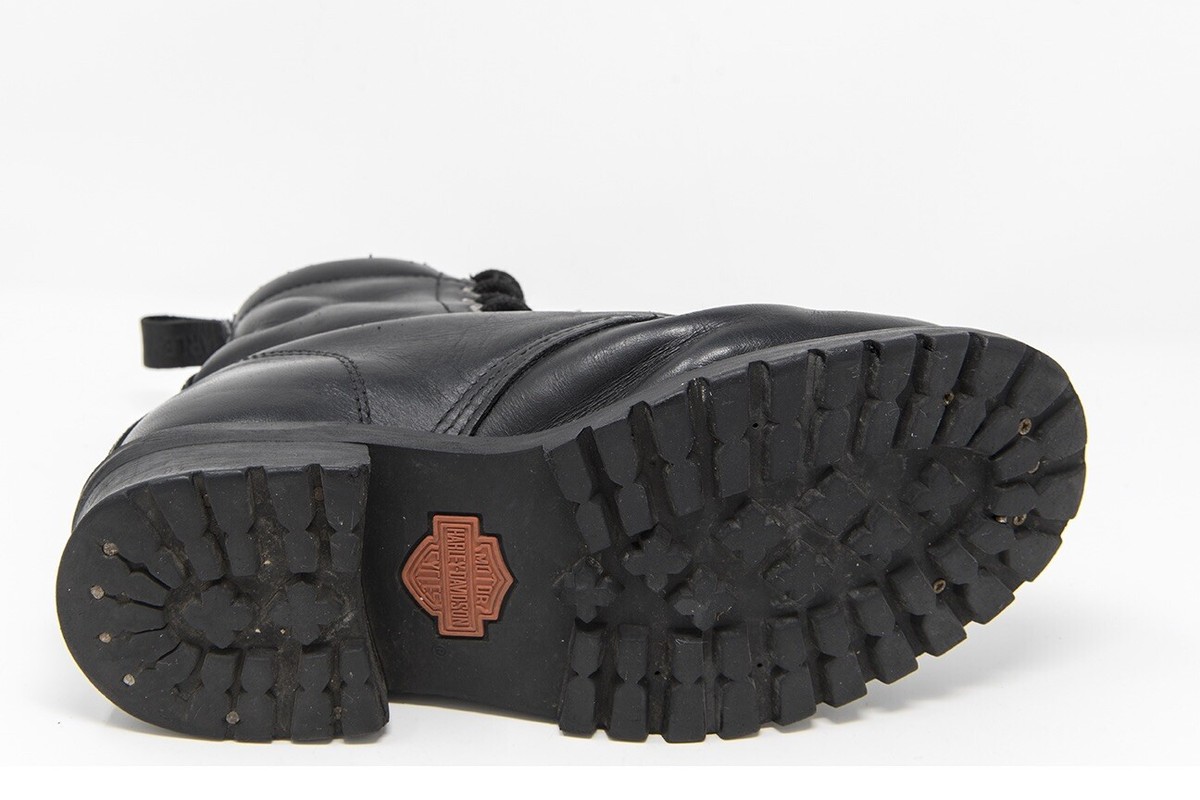 HARLEY DAVIDSON Black Leather Riding Boots Women's US 9 Lace Zip