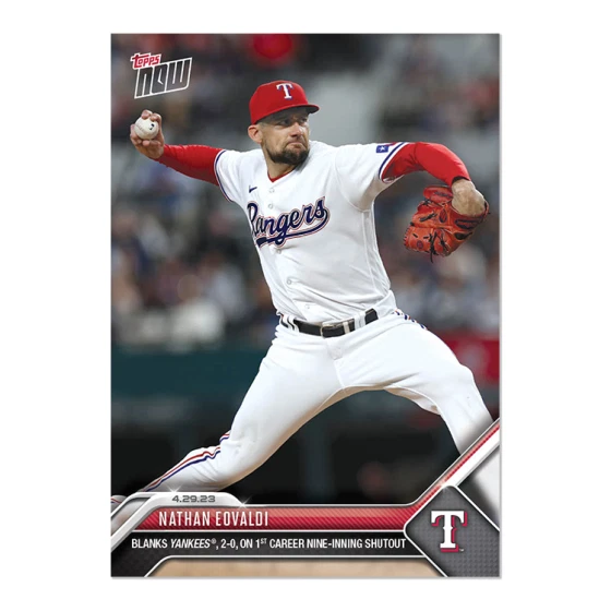 2023 Topps Now #208 Nathan Eovaldi WS Champion Rangers - Only 217 Printed