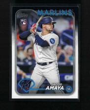 Jacob Amaya Baseball Rookie RC Card #144 Miami Marlins 2024 Topps Series 1 MLB. rookie card picture