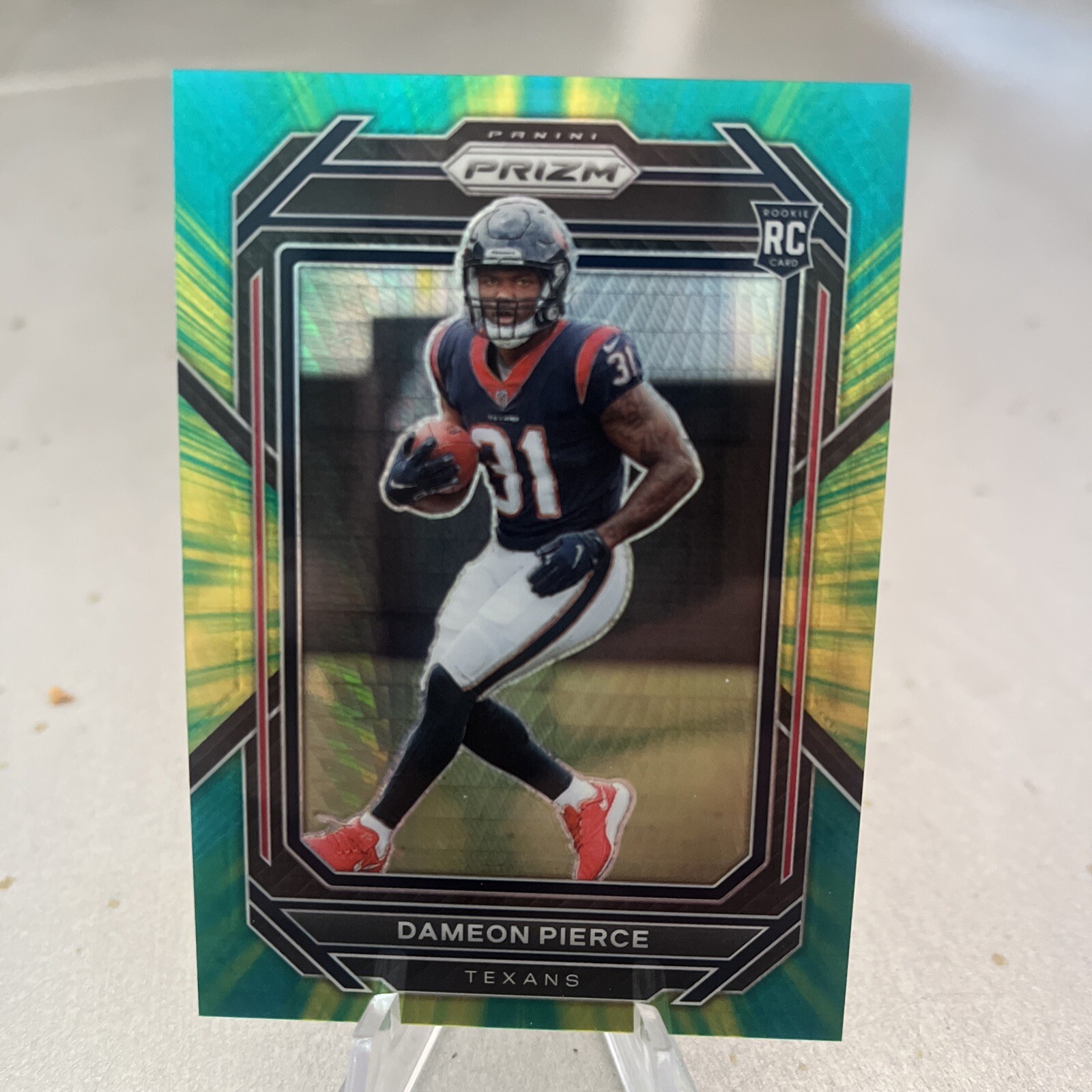 2022 Panini Prizm Dameon Pierce Rookie Green Hyper Prizm /175 #322 Texans RC SP