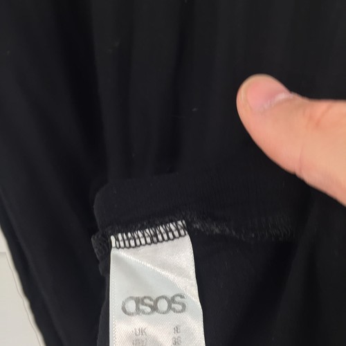 Asos womens dress size 8 bodycon black short sleeve round neck viscose 046923 - Picture 4 of 9