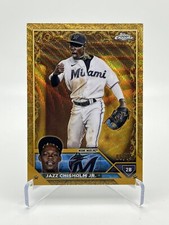 2023 Topps Chrome Gilded Jazz Chisholm Jr Gold Wave Refractor #65/75 Marlins