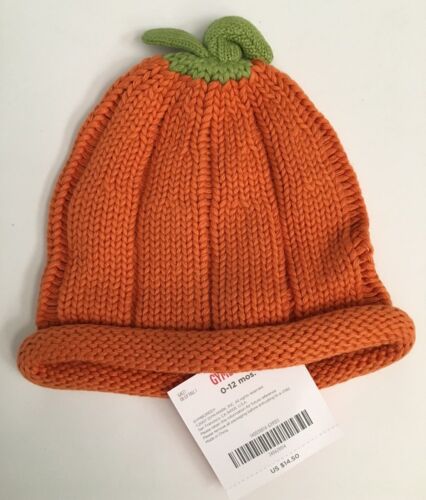 Neuf avec étiquettes chapeau pull citrouille orange Gymboree Lots of Dots Halloween 0-12 mois - Photo 1/2