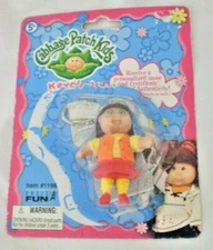 Cabbage Patch Kids  basic Fun Brunette Girl  Keychain 2003 NEW Damaged Packaging
