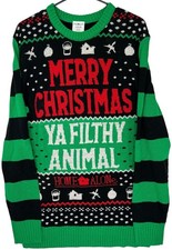 Home Alone Christmas Ugly Sweater Mens Large NWT New with Tags Ya Filthy Animal