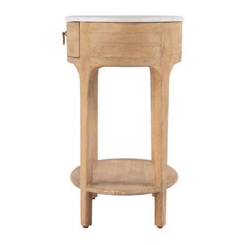 Butler Specialty Company Ellen Marble and Wood 1 Drawer Nightstand - Natural - Picture 5 of 8