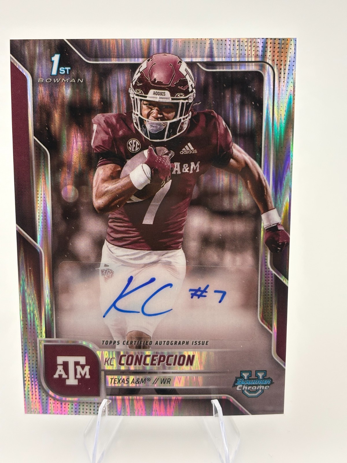 2025 Bowman Chrome U KC Concepcion Prospect Auto Stealth Refractor #BCA-KCO