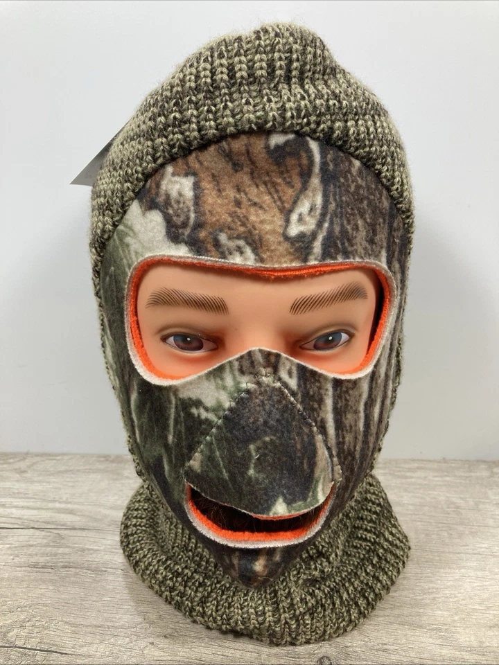 Camuflaje Reversible Naranja Tejido Cubierta Facial Máscara de Esquí Caza Pasamontañas Capucha OSFM EE. UU. Foto 2 de 4