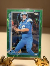 2025 Topps Chrome Football Jared Goff Green Lava /99 #102 Detroit Lions