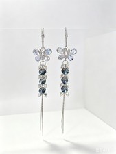 925 Sterling Silver Butterfly Dangle Drop Ear...