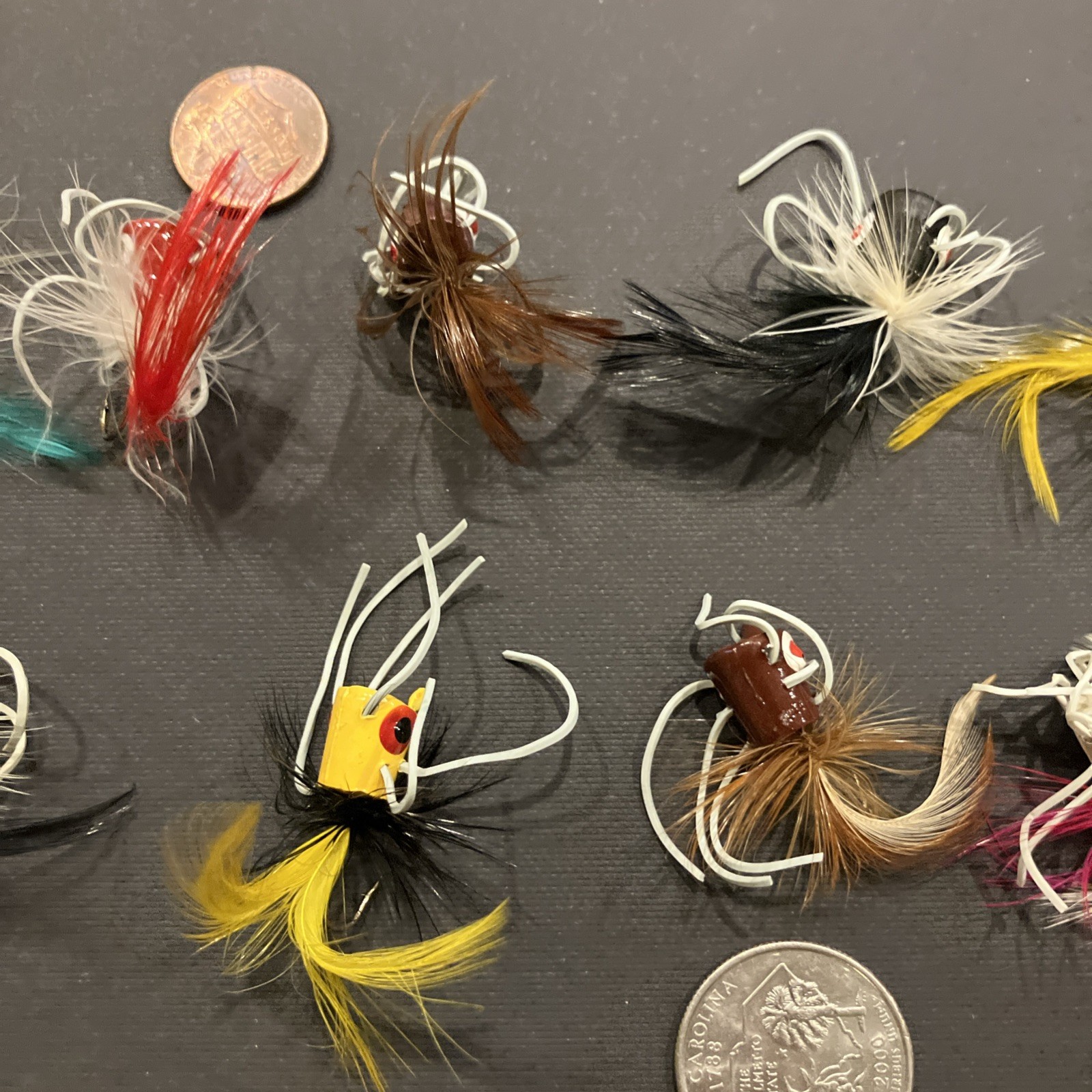 Poppers Fly Fishing lures Bugs Panfish Bass w Cases Lot of 15 - Image 3