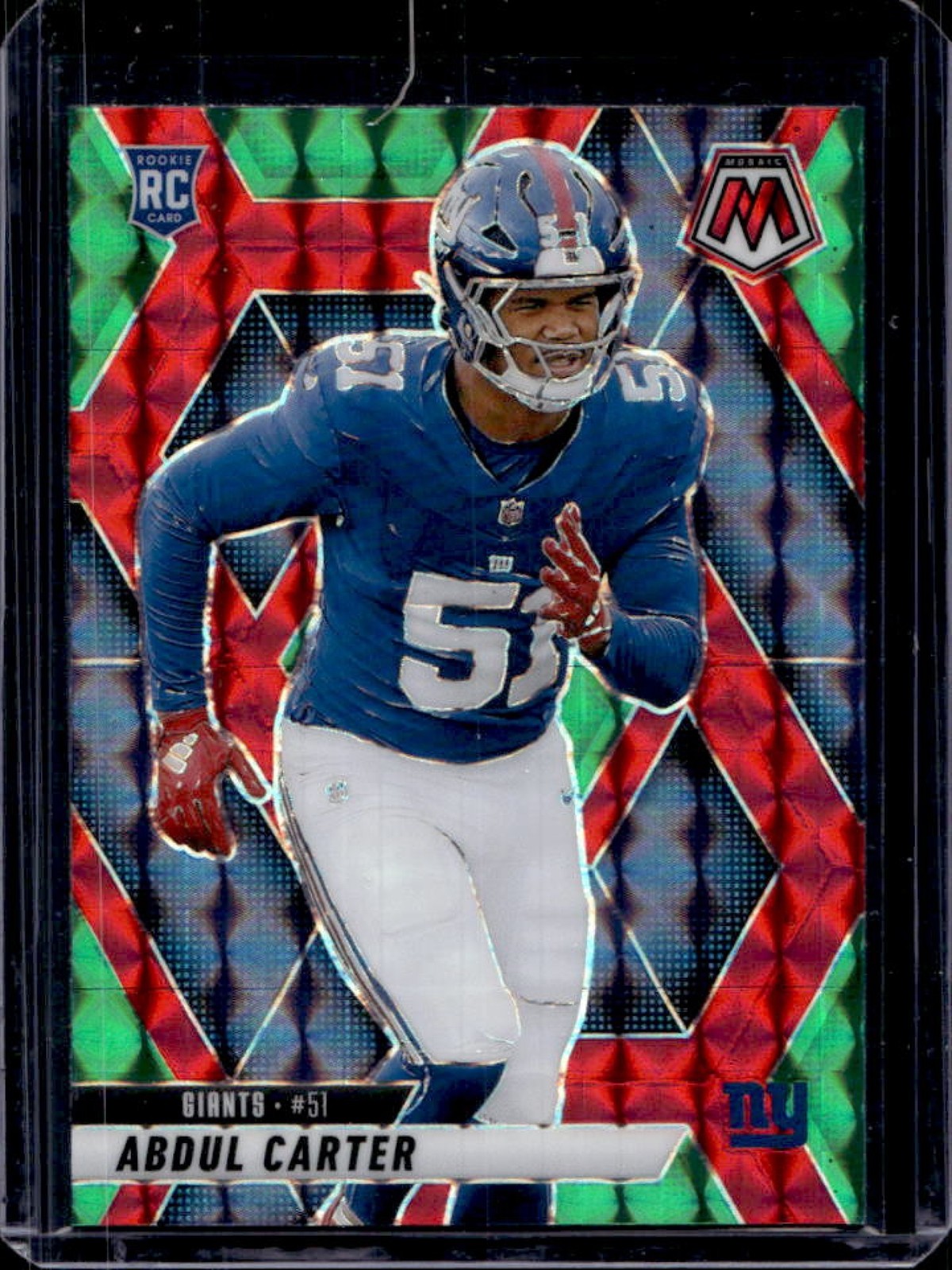 2025 Mosaic Abdul Carter Rookies RC Choice Red & Green Prizm #317 Giants
