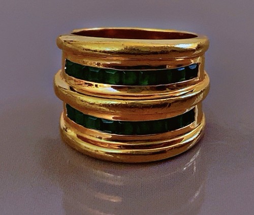 Bague Ancienne Pour Femme Plaquée Or Avec Camée - Style Vintage élégant, Occasion