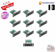 10 Pcs USB C Panel Mount Connector Type C Female Socket DIY Solder Port