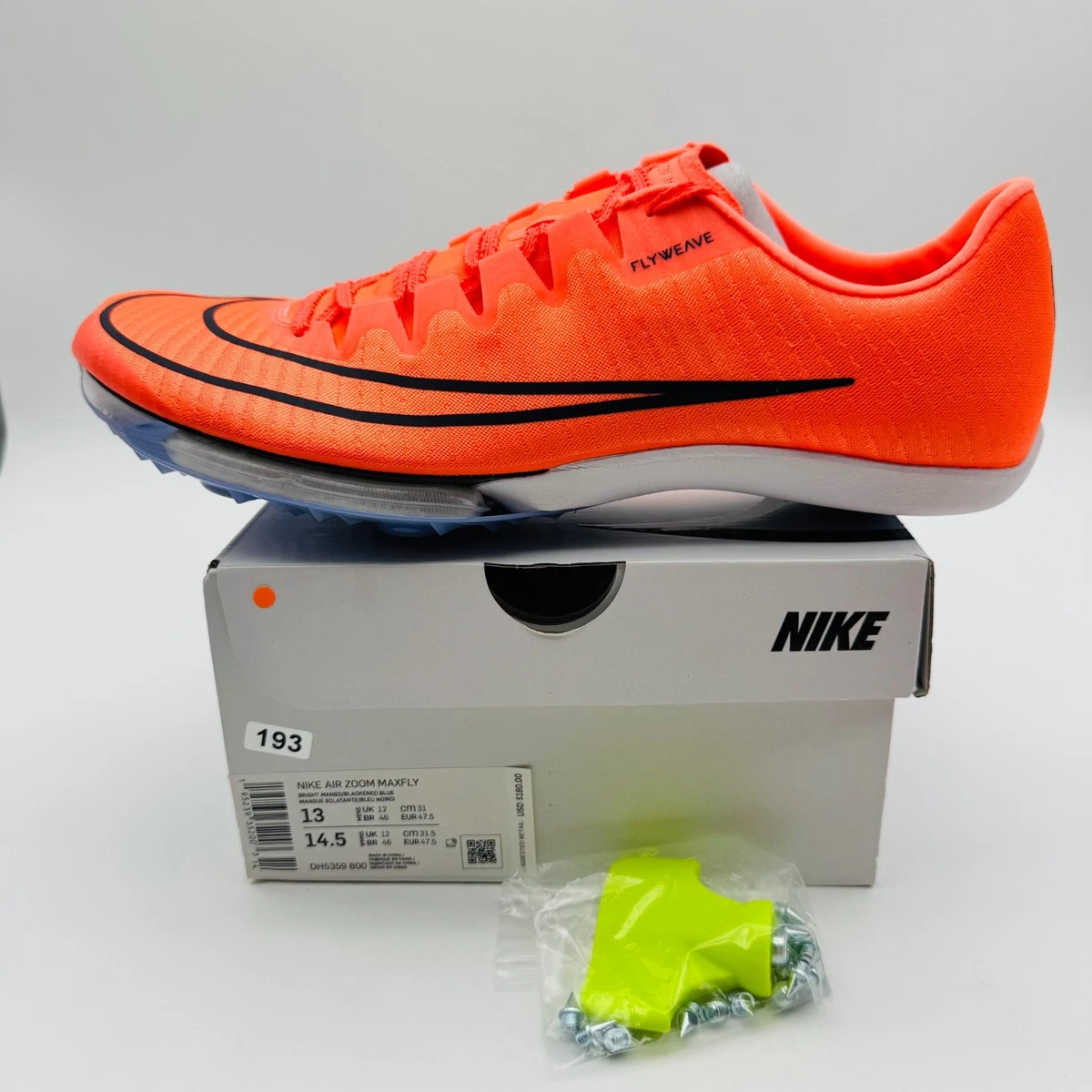 Preços baixos em Nike Air Zoom Maxfly Bright Mango Blackened Blue