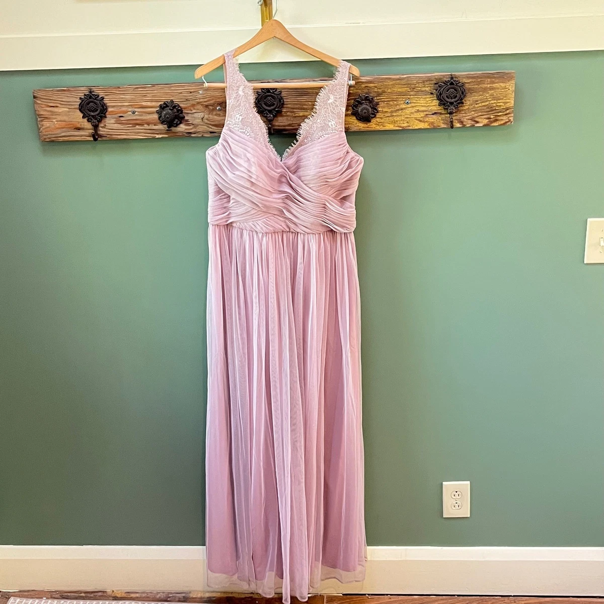 Purple Lace Plus Bridesmaid Dresses for sale