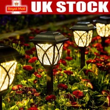 6PCS Garden Solar Stake Lights Black Diamond Ground Spikes Patio Pathway Outdoor