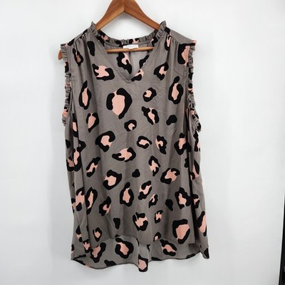 Chic Soul Women's Size 3XL Animal Print Sleeveless Top
