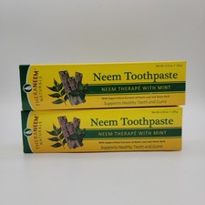 2 TheraNeem Naturals Mint Neem Toothpaste 4.23oz Supercritical Leaf Bark Extract