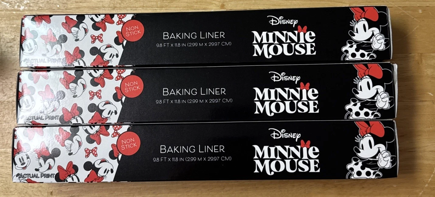 Disney Mickey Minnie Baking Liner Paper Roll Non Stick 9.8ft X 11.8in Set of 3