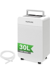 HUMSURE Dehumidifier For Basements, 30L/Day Large Dehumidifier with Hose