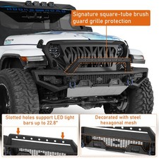 Front Bumper For Jeep Wrangler Jl Gladiator Jt W Brush Guard Spotlights D-ring Front Bumper For Jeep Wrangler Jl Gladiator Jt W Brush Guard Spotlights D-ring