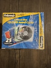 CD DVD Storage Case 25 Pack Fellowes Slim Jewel Clear New Sealed