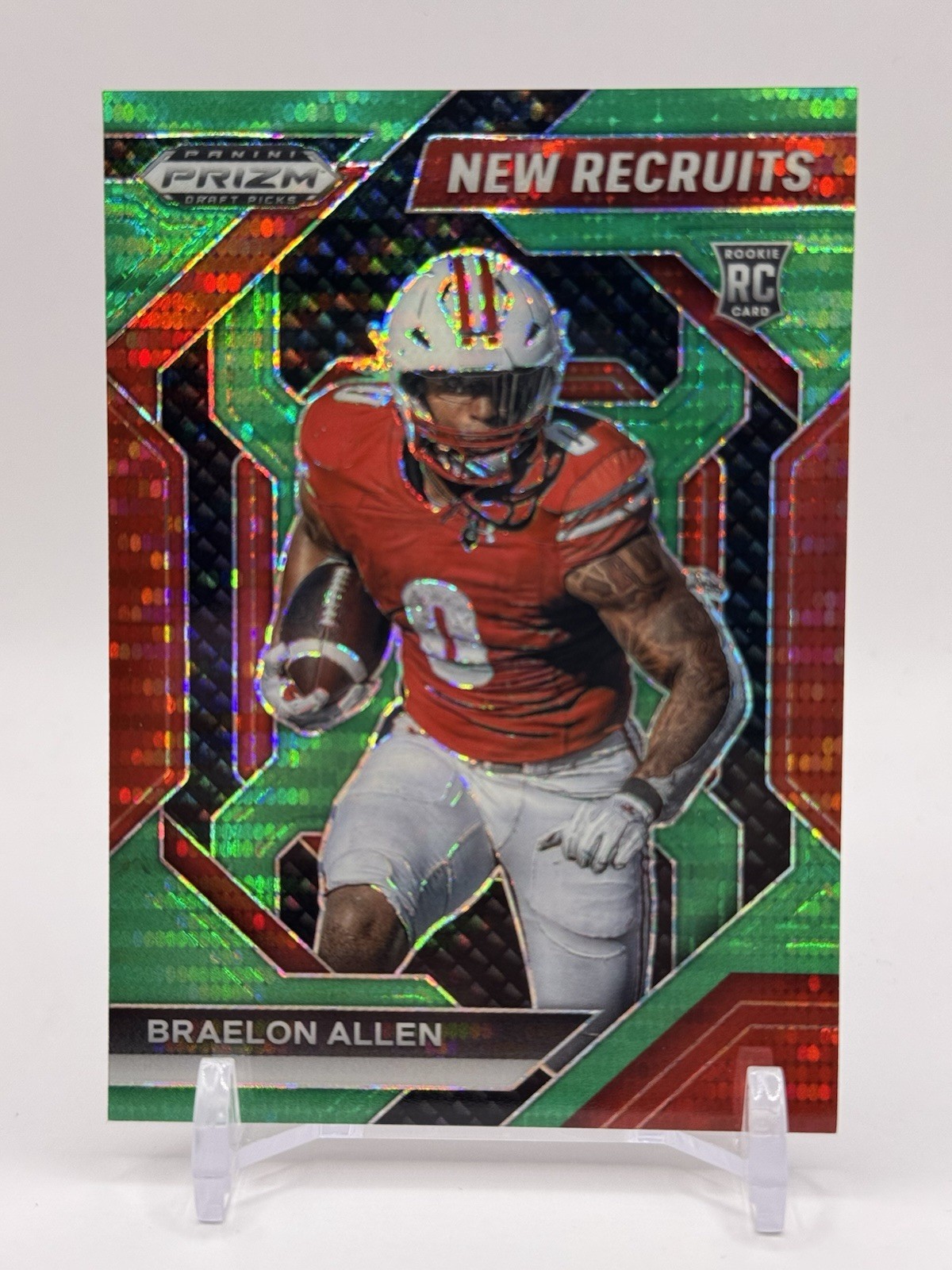 2024 Panini Prizm Draft Picks Braelon Allen #NR-BAN Green Pulsar /25 SSP Insert