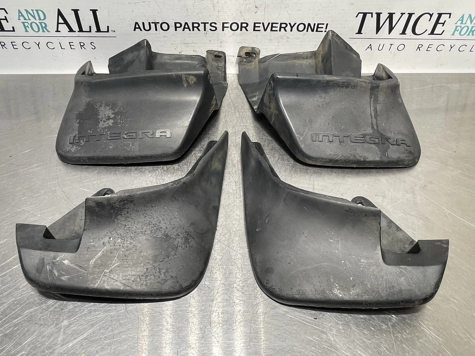 Juego de pares de protectores contra salpicaduras de guardabarros delanteros y traseros Acura Integra 1990-1993 negro Foto 3 de 4