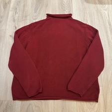 J CREW 100 cotton roll neck fisherman sweater X-LARGE tag vtg 90s y2k prep trad