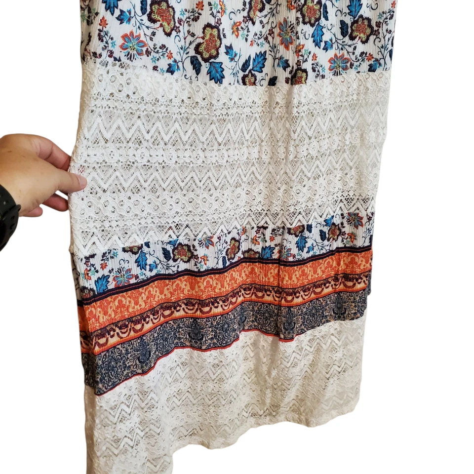Maxi Falda Boho Festival Hippie Floral Encaje Largo Vanity XS Foto 4 de 4