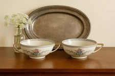 Moritz Zdekauer MZ Czechoslovakia 1920s 2 “Union”Double Handled Bouillon Bowls