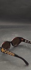 Vintage 90s Rochas Paris Sunglasses Tortoise Gold Chain France