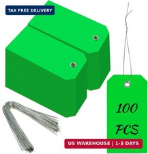 100 Pieces Plastic Shipping Tags with Reinforced Wire Blank Heavy Duty Shipping