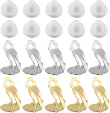 Clip-On Earring Converter with Silicon Earring Pads, 20Pcs - Clip-On Earring Fin