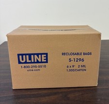 ULINE 6" x 9" x 2mil clear Resealable Bags 1000 per case 1510238