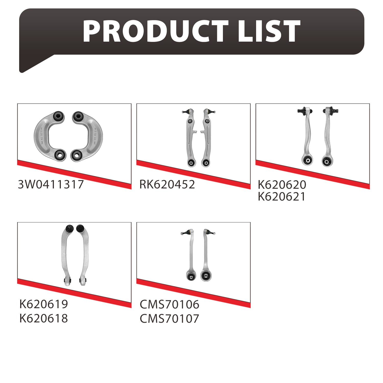 Bentley Continental GT 2004-2019 Control arms 10 pcs