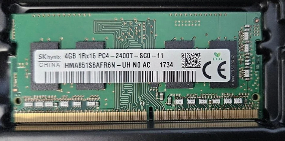 RAM 8GB 2x4GB DDR4 HYNIX 1Rx16 PC4-2400T-SC0-11 HMA851S6AFR6N-UH  *NEW* REF00291 - Image 2 of 4