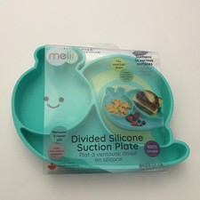 NEW Melii Divided Silicone Suction Plate Microwave and Freezer Safe Baby Feeding