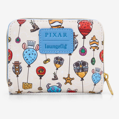Loungefly Disney Pixar Character Balloons Mini Zipper Wallet BRAND NEW