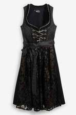 Dirndl mit Pailletten-Schürze Gr. 36 bis 54 Schwarz Silber Trachten Kleid Neu