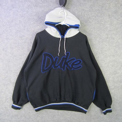 Vintage Duke Blue Devils Hoodie Mens Large Black NCAA Basketball