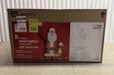 Home Accents Holiday 8 Foot Giant Sized LED Towering Santa Yard Decor NEW.